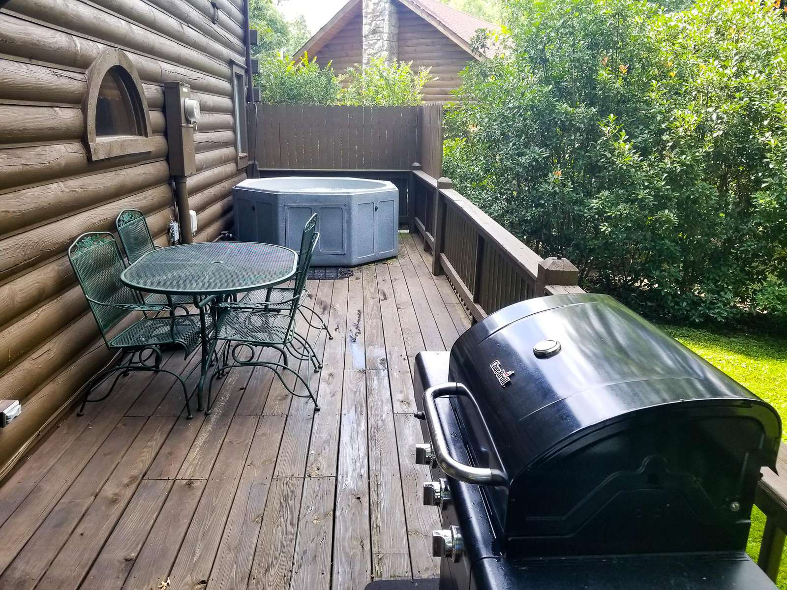 Back Deck with the Grill and Hot Tub