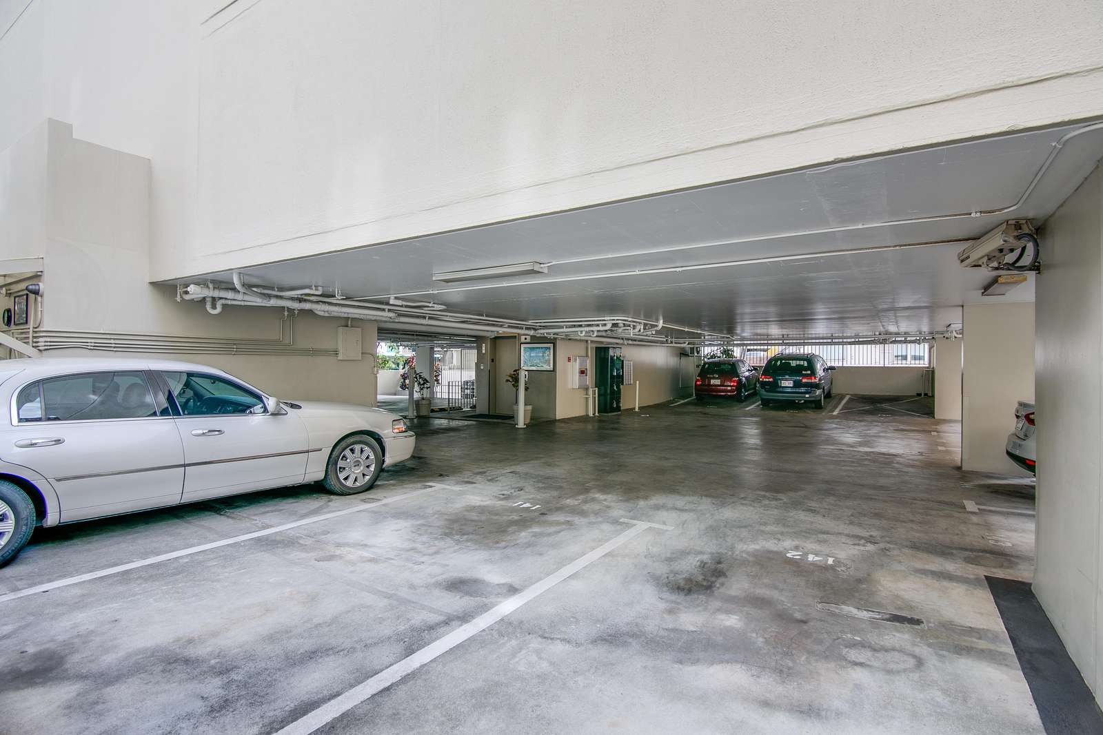 Secure parking garage.