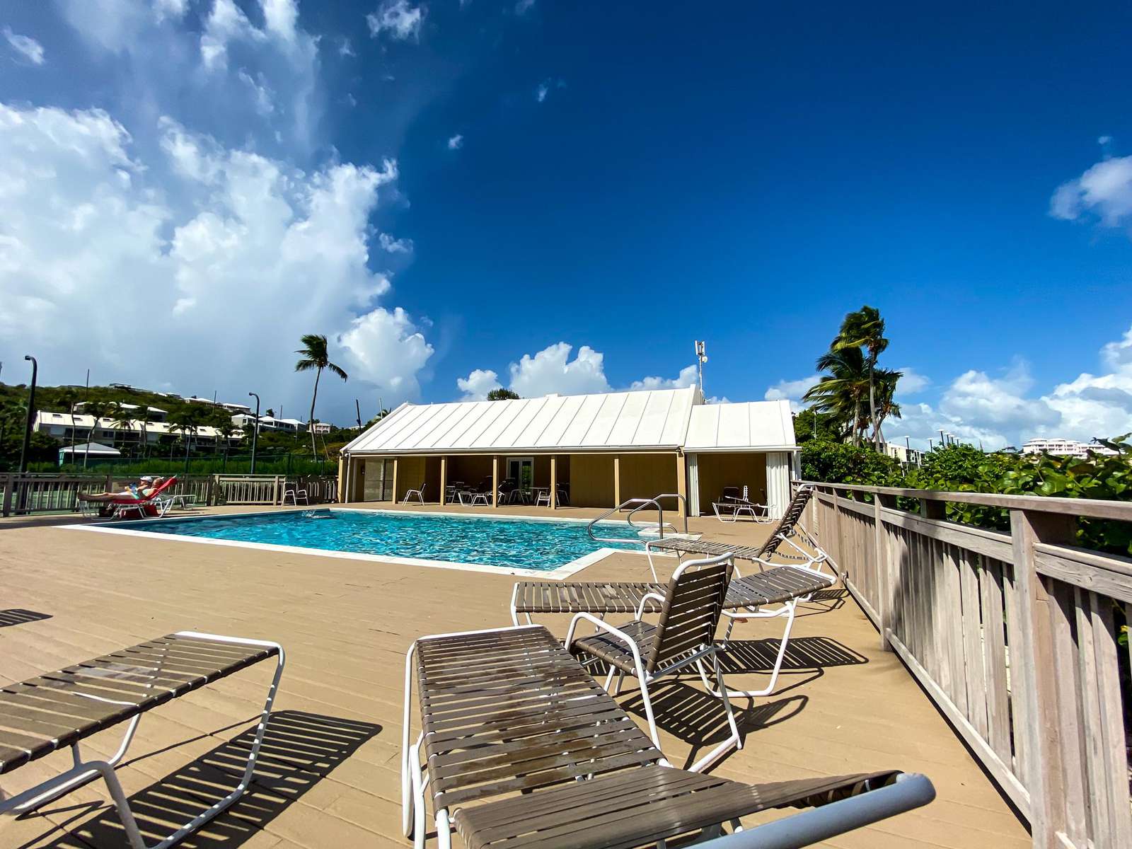 Pool right on the beach! Gym in background.