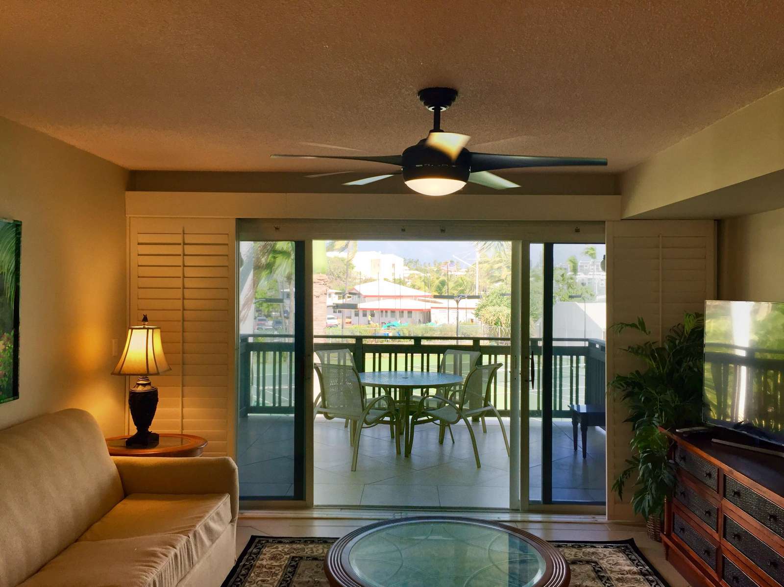 Perfect balcony for morning coffee or happy hour drinks.