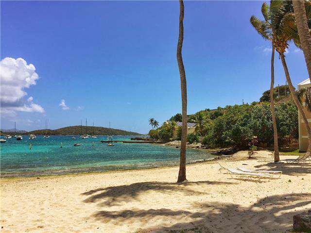 Crystal-clear water and wide sand beach