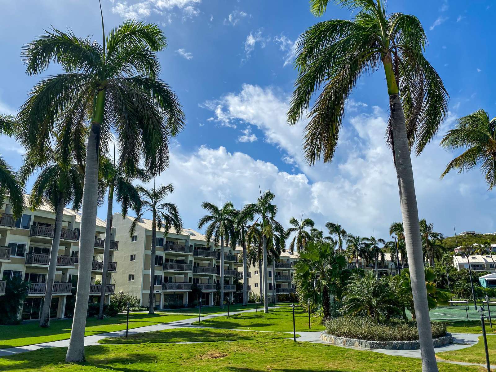 The complex, as seen from the beach.