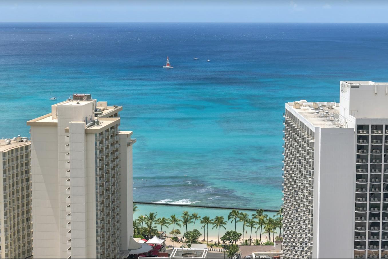 Waikiki right out the window