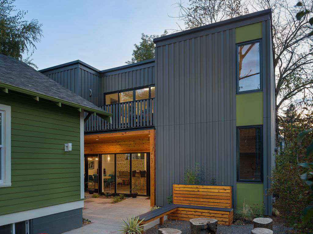 There is private outdoor areas for both house, and a shared side yard.
