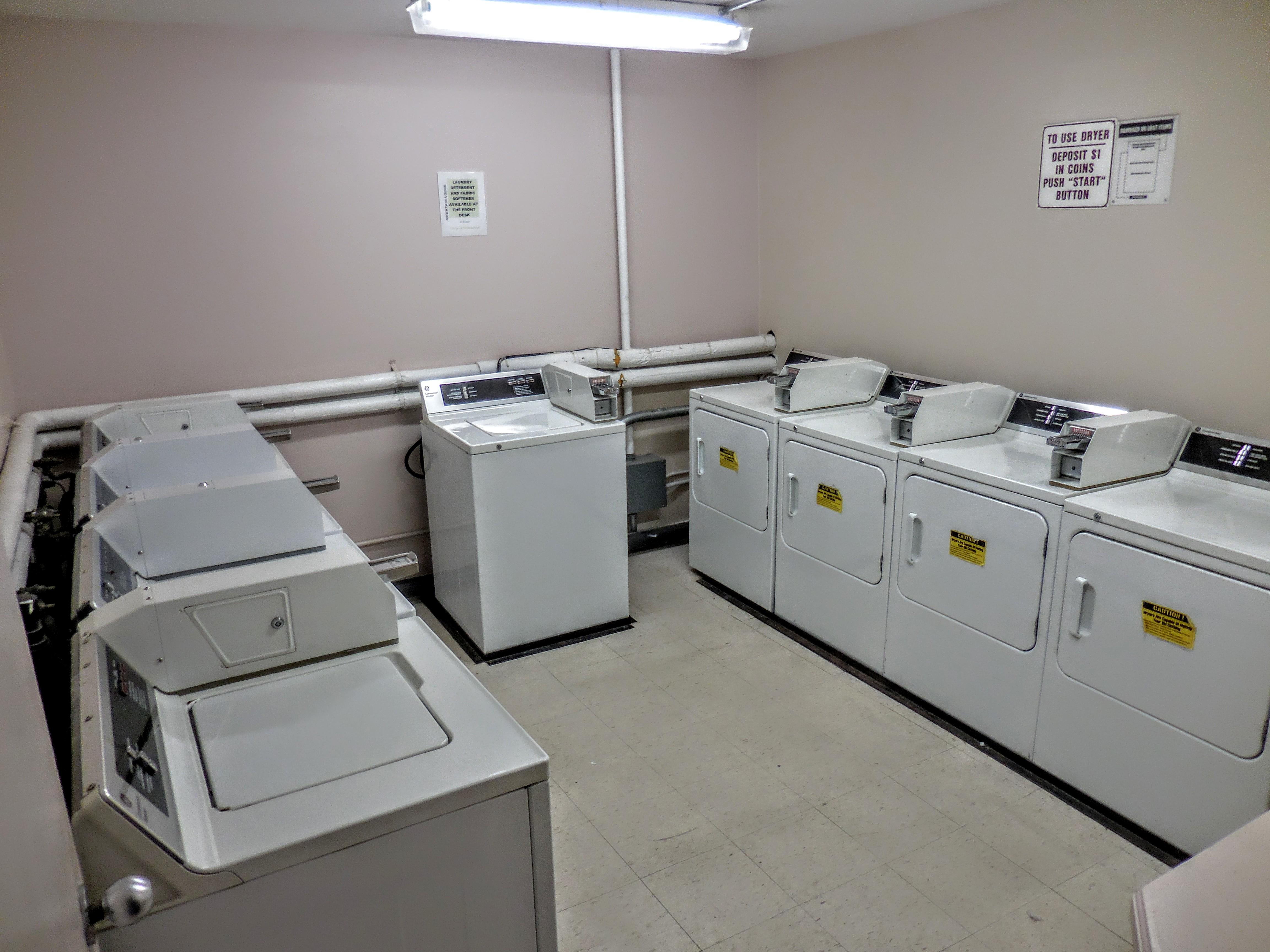 Coin-operated laundry facilities located down the hall from ML168