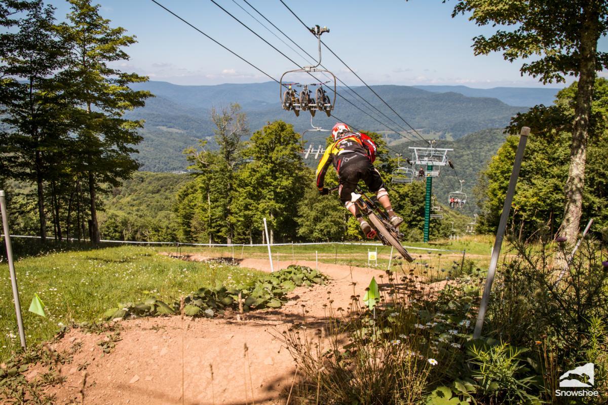 During Summer, Snowshoe hosts an extensive trail system for downhill mountain biking!