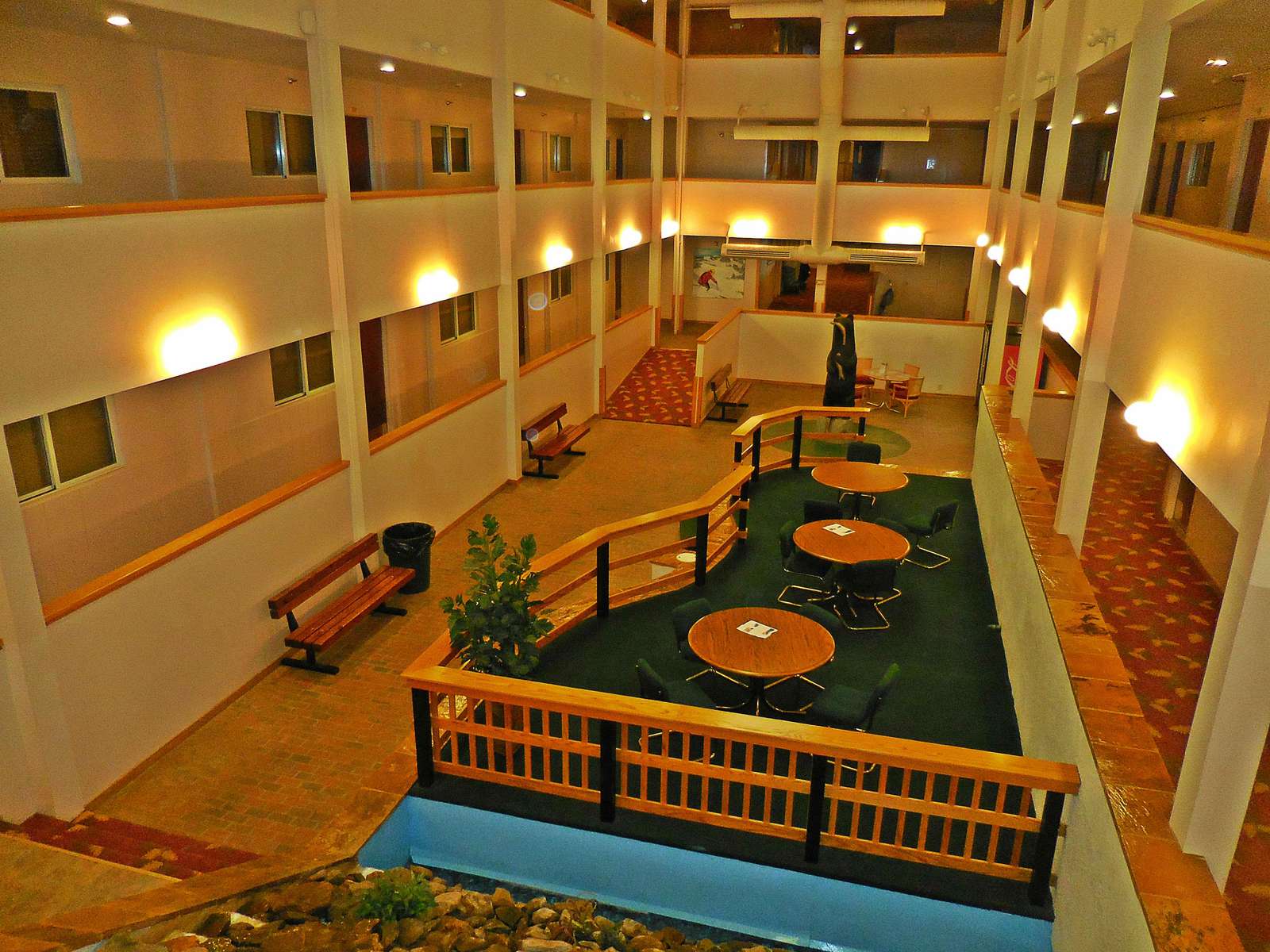 Enjoy Mountain Lodge's many common areas and atrium - spacious!