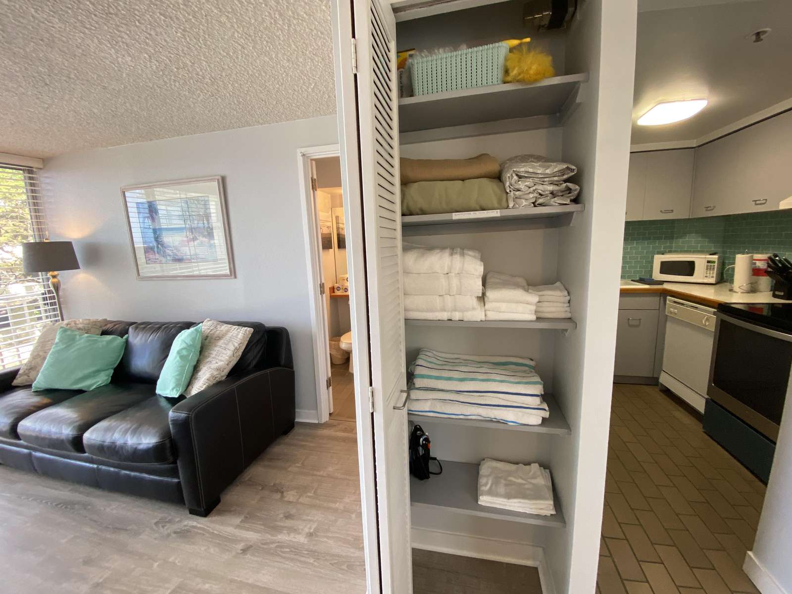Linens for the sofa bed and towels for the additional guests