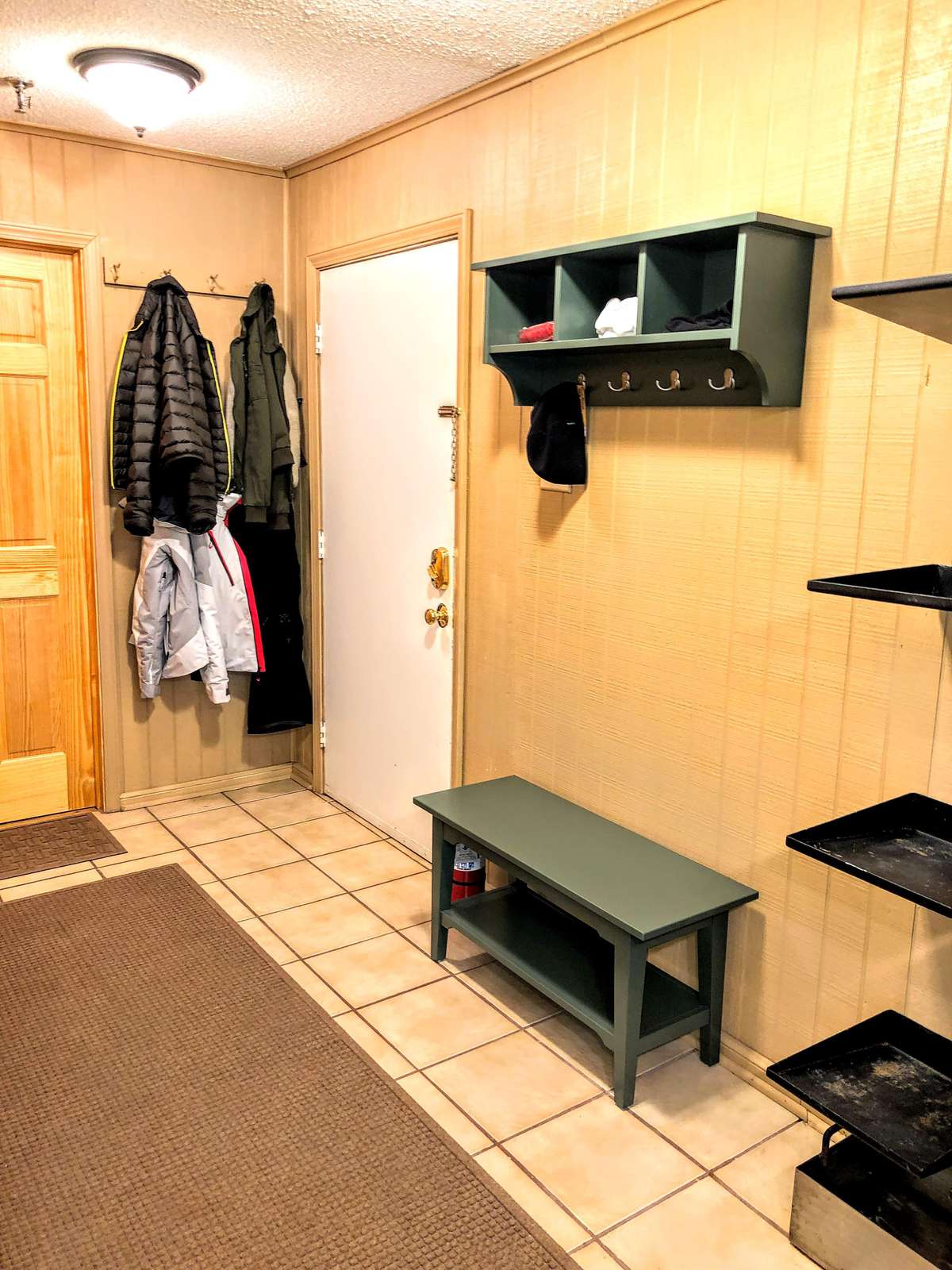 Plenty of hooks for hats, gloves, coats, and gear!