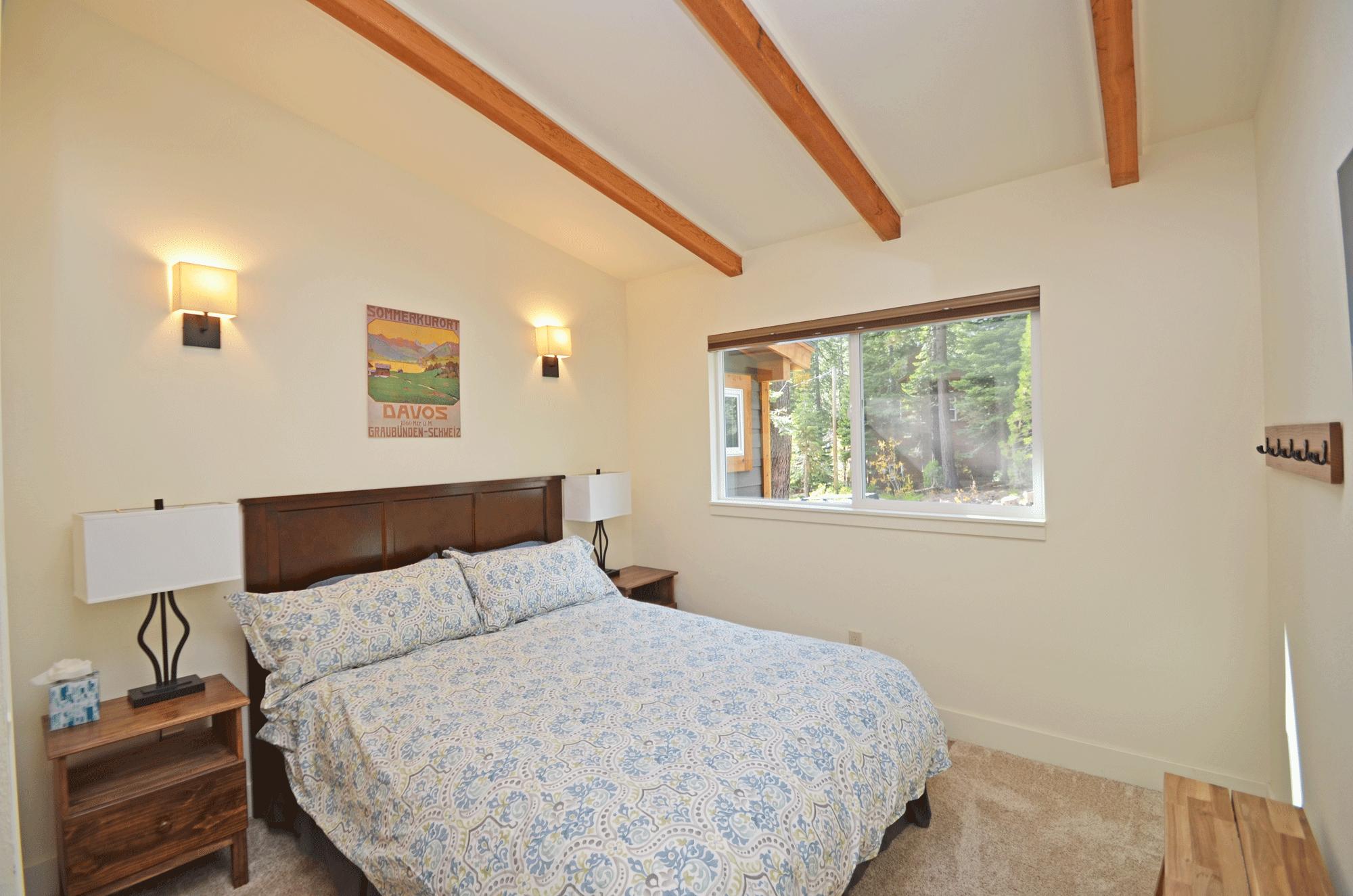 Queen size bed with down comforter