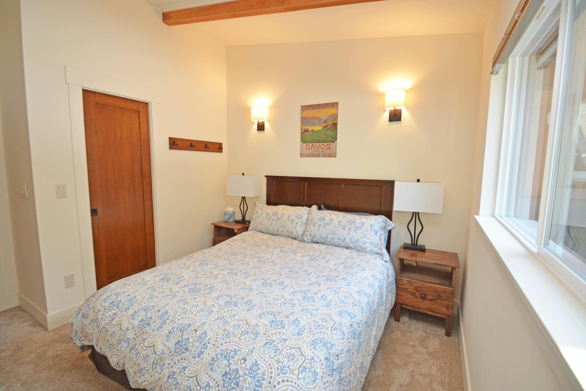 Queen size bed with down comforter