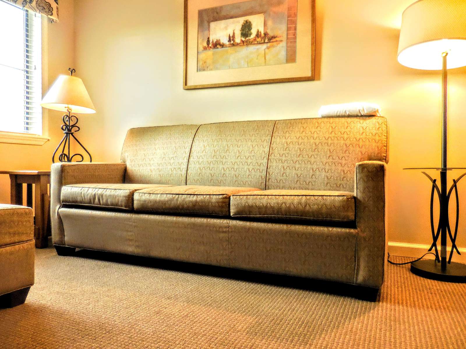 Fold-out couch sleeps two (2)