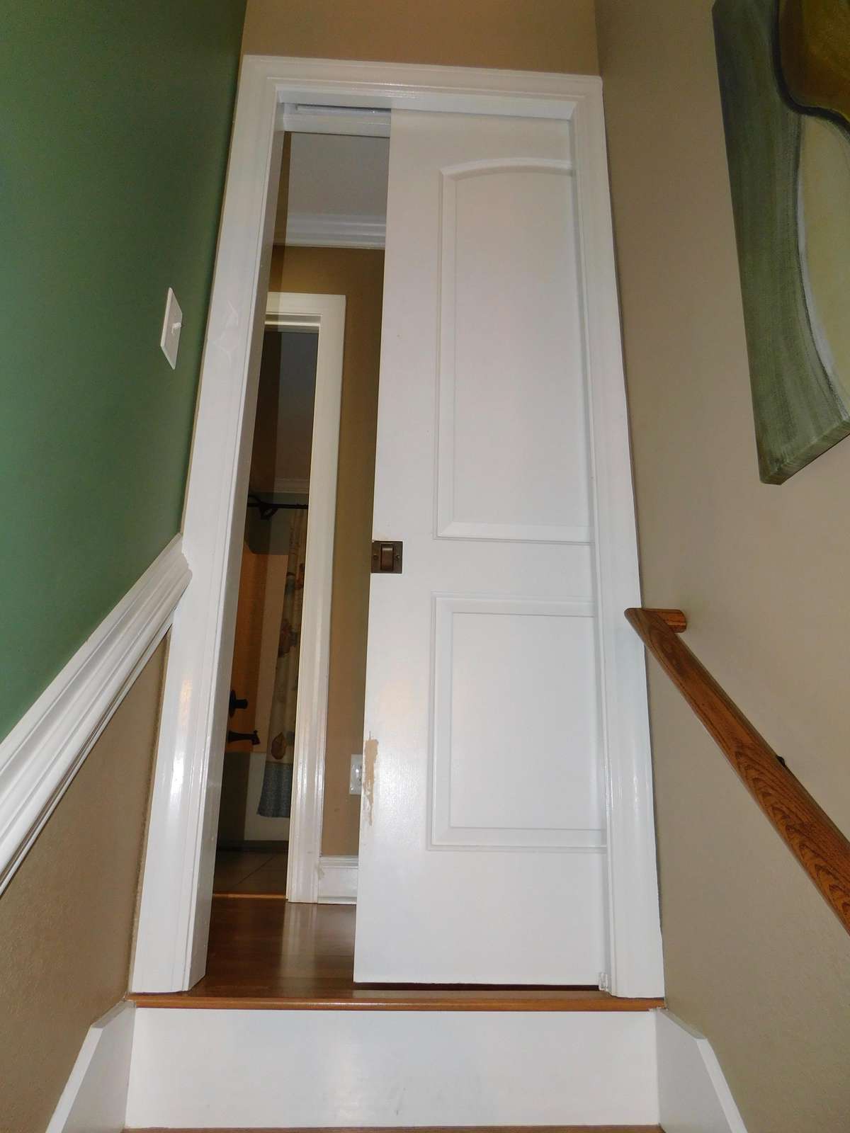 Pocket Door to close off upper level at stairs
