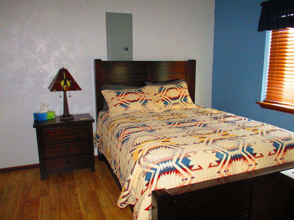 Bedroom downstairs with Pendleton Quilt