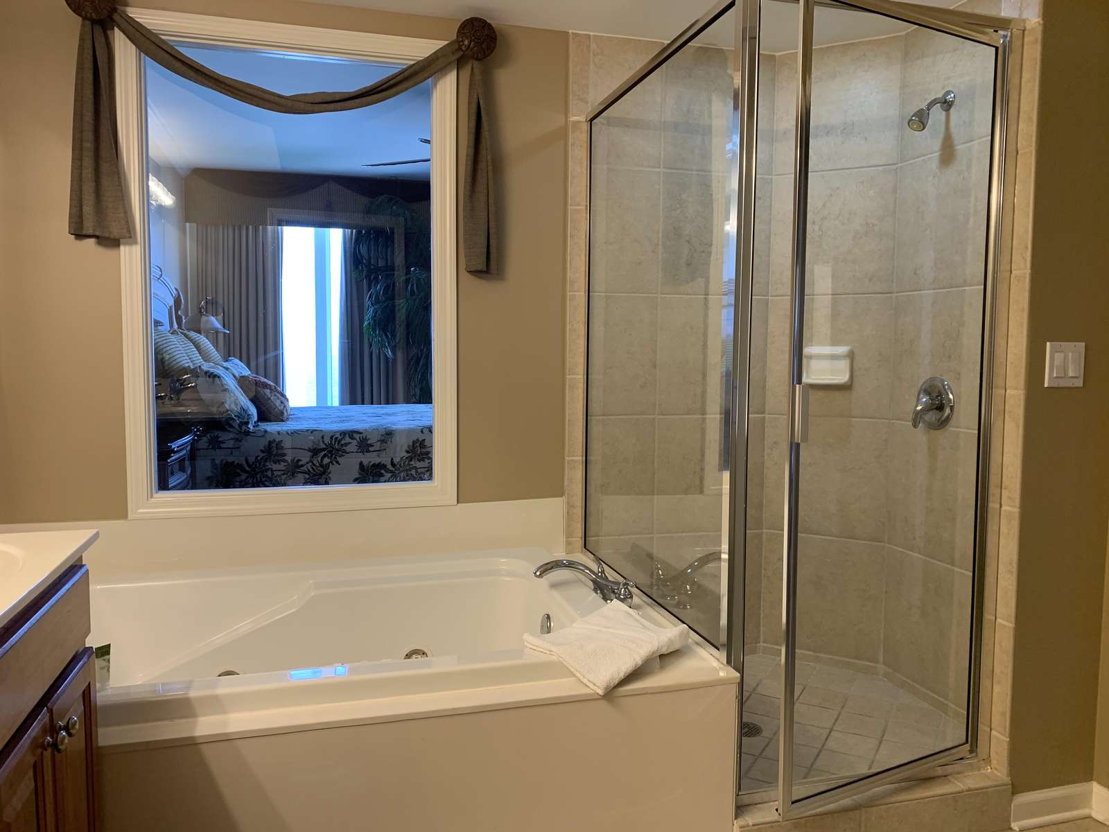 Master bathroom with Roman tub and shower