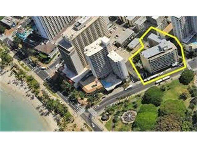 On the quieter edge of Waikiki and close to the beach.