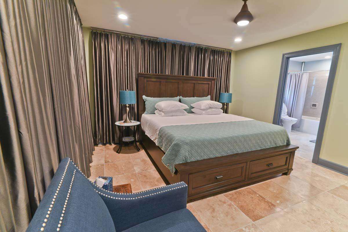 Master bedroom with private bathroom