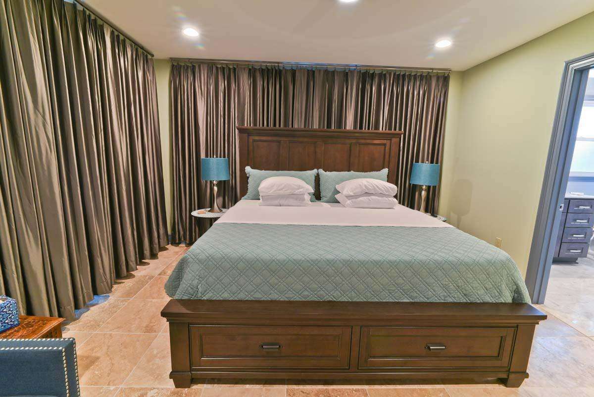 Master bedroom as seen from entrance to bedroom
