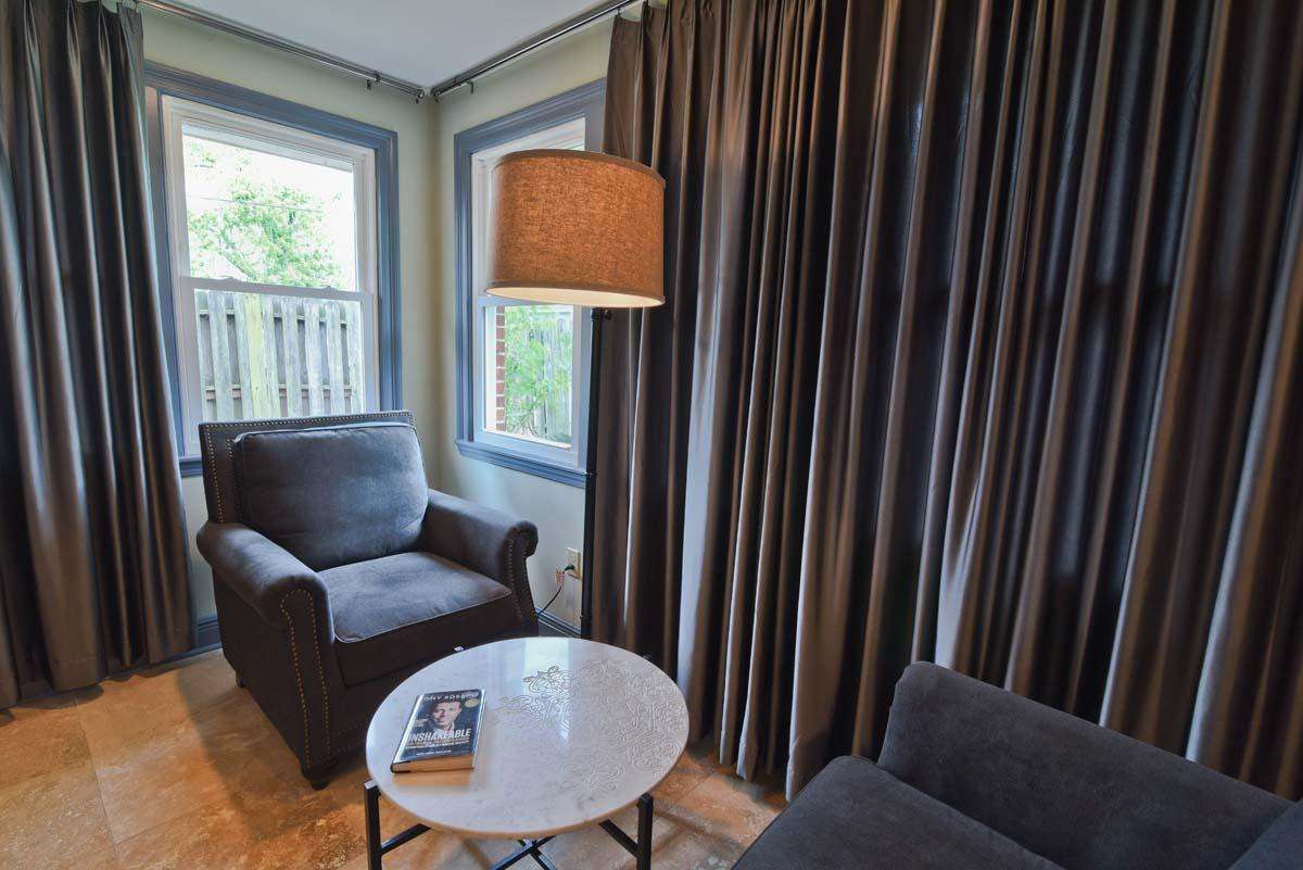 Seating area in dining room