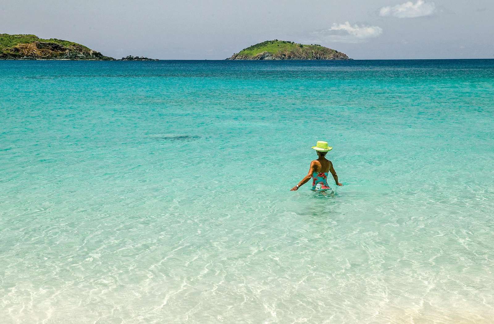 The calm, turquoise water is calling your name