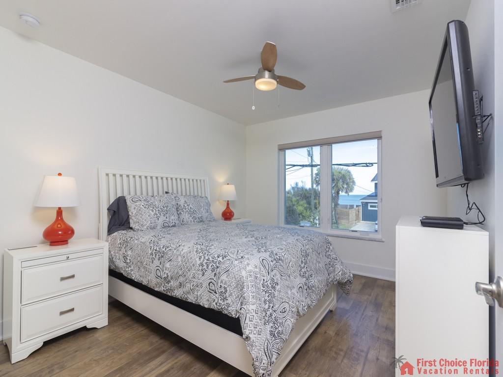 All Ashore North Bedroom with Nightstands and TV