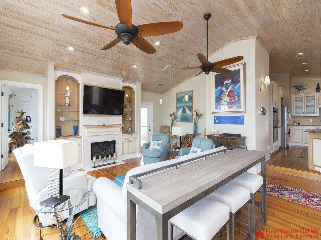 Oyster House Living Room with Television