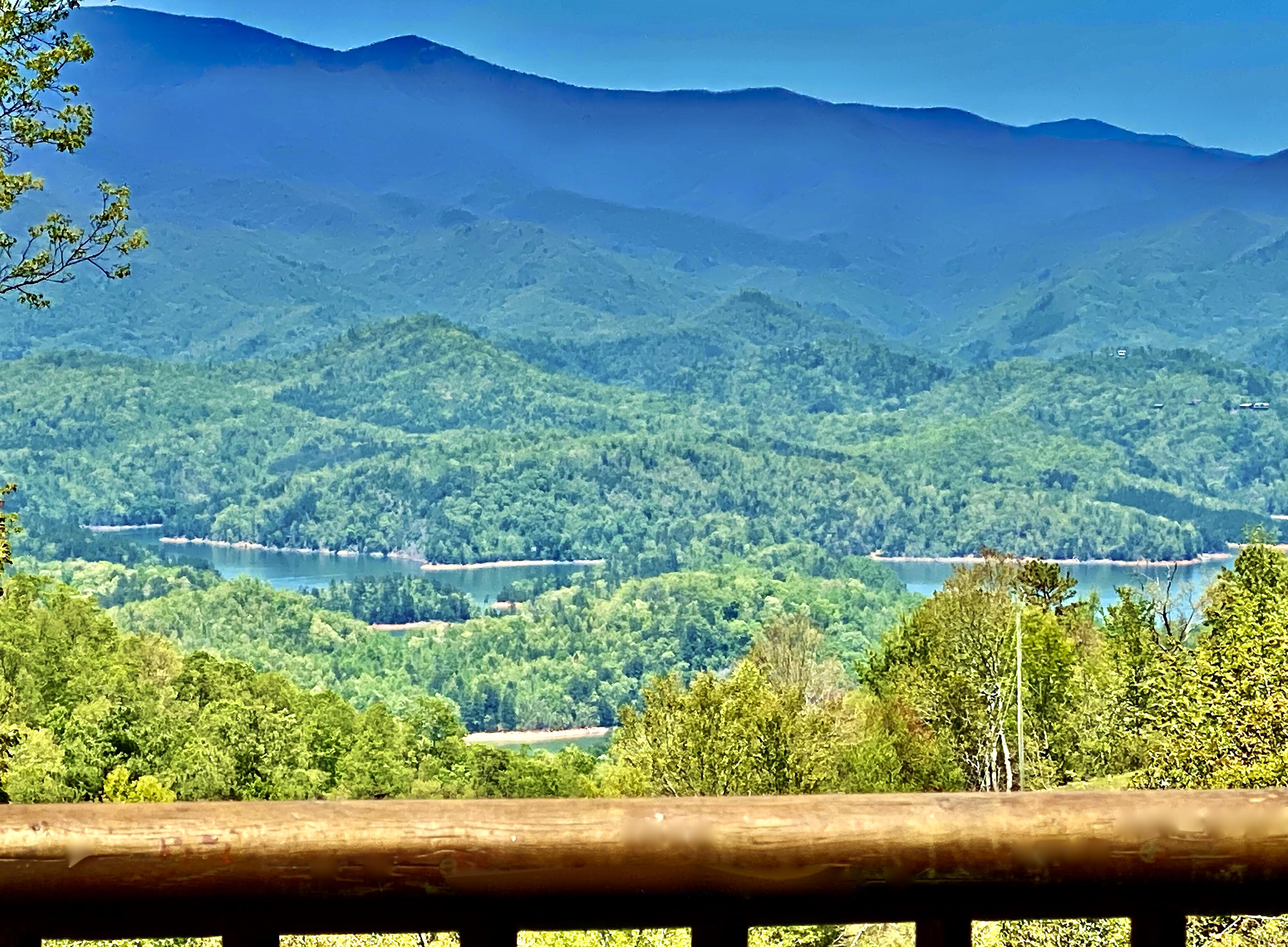 Views of the Smokies and Fontana Lake from this Deck