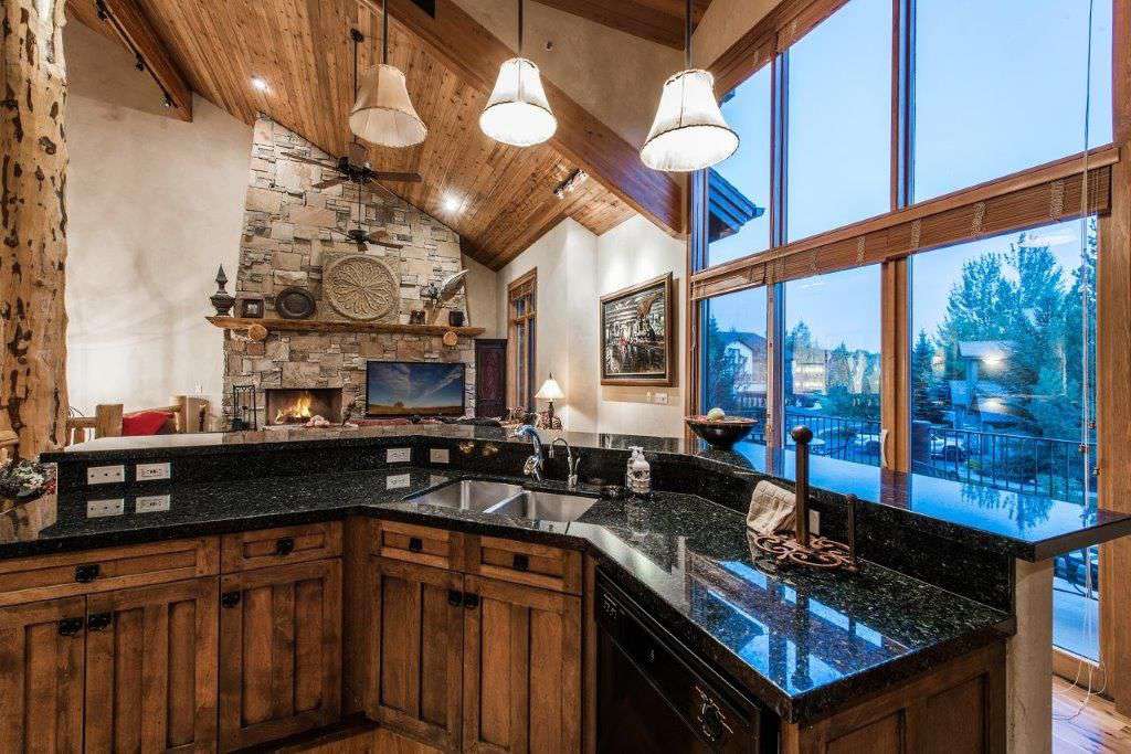 Kitchen with giant view windows
