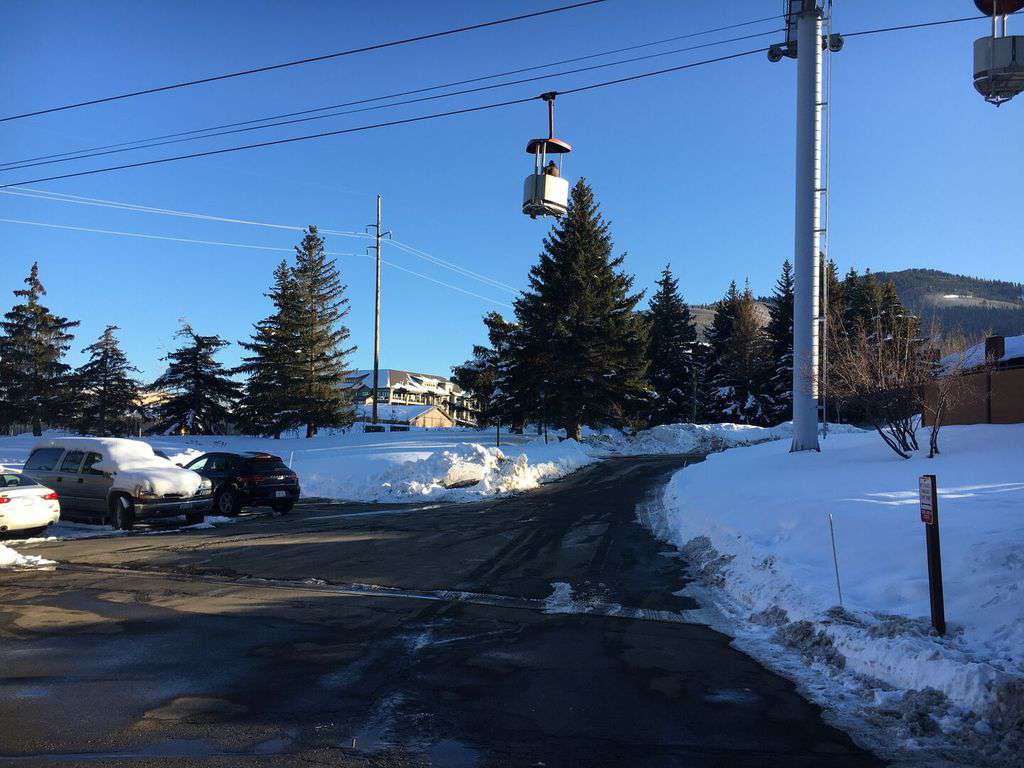 Gondola route is over the condo parking lot
