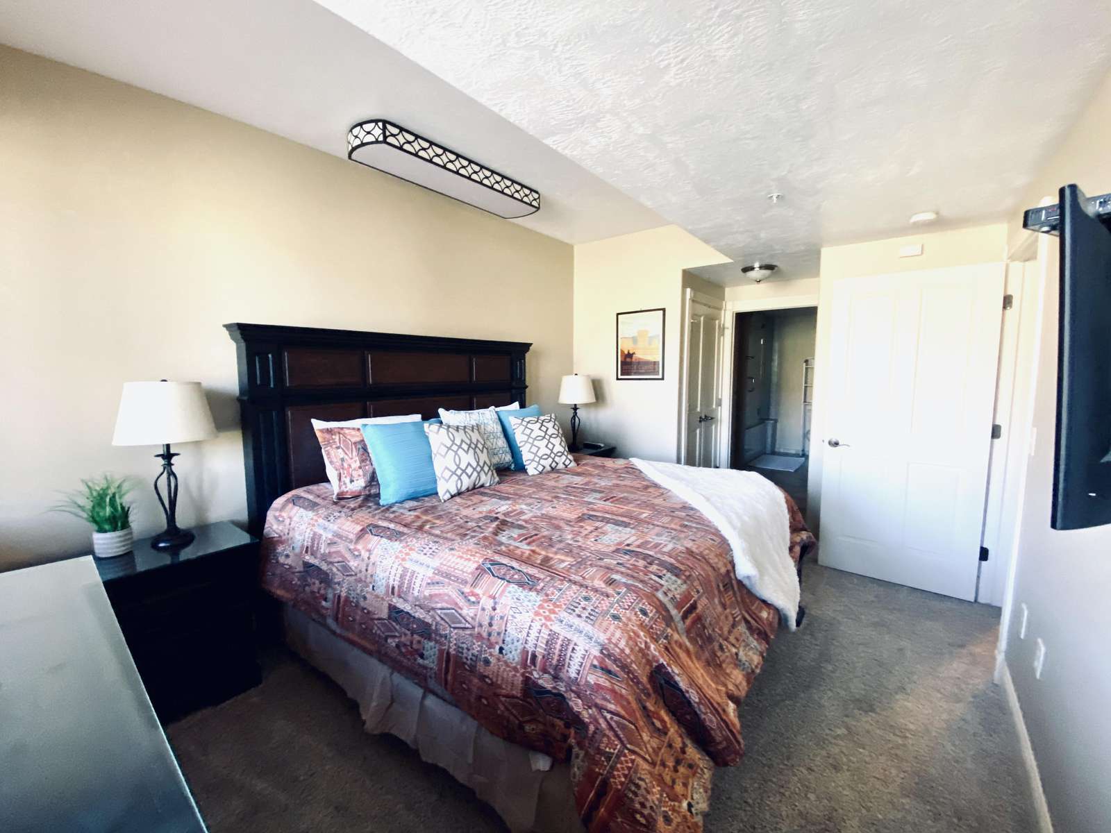 Bedroom with comfy King bed