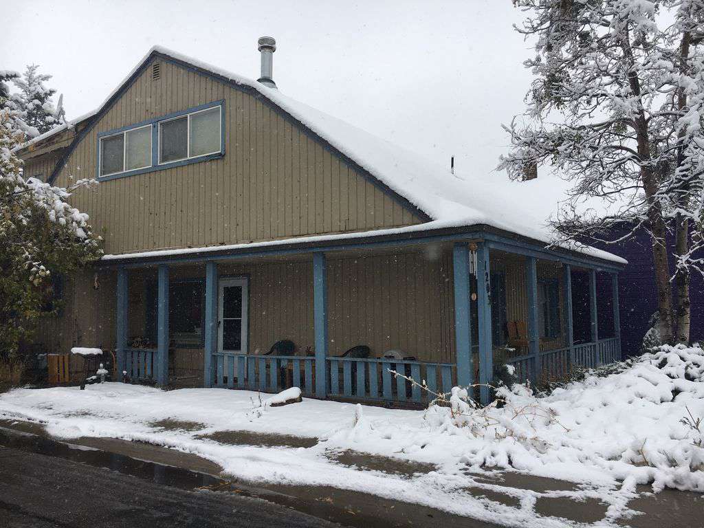 Winter scene of house