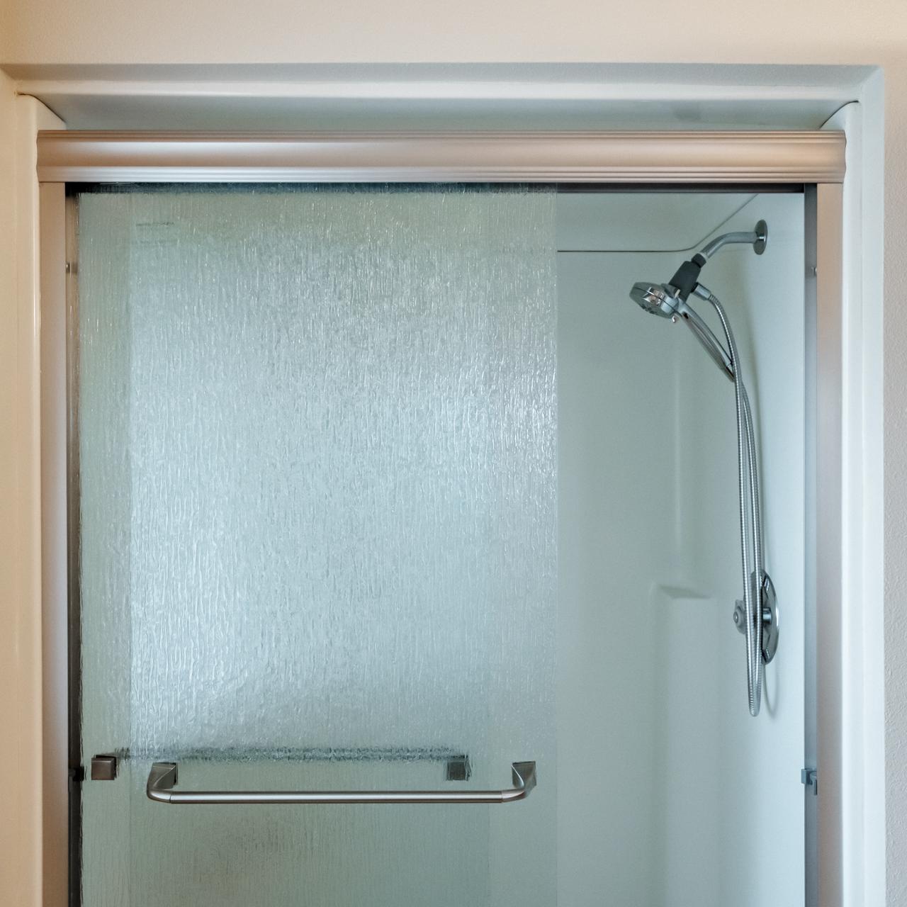 Master bedroom step in shower