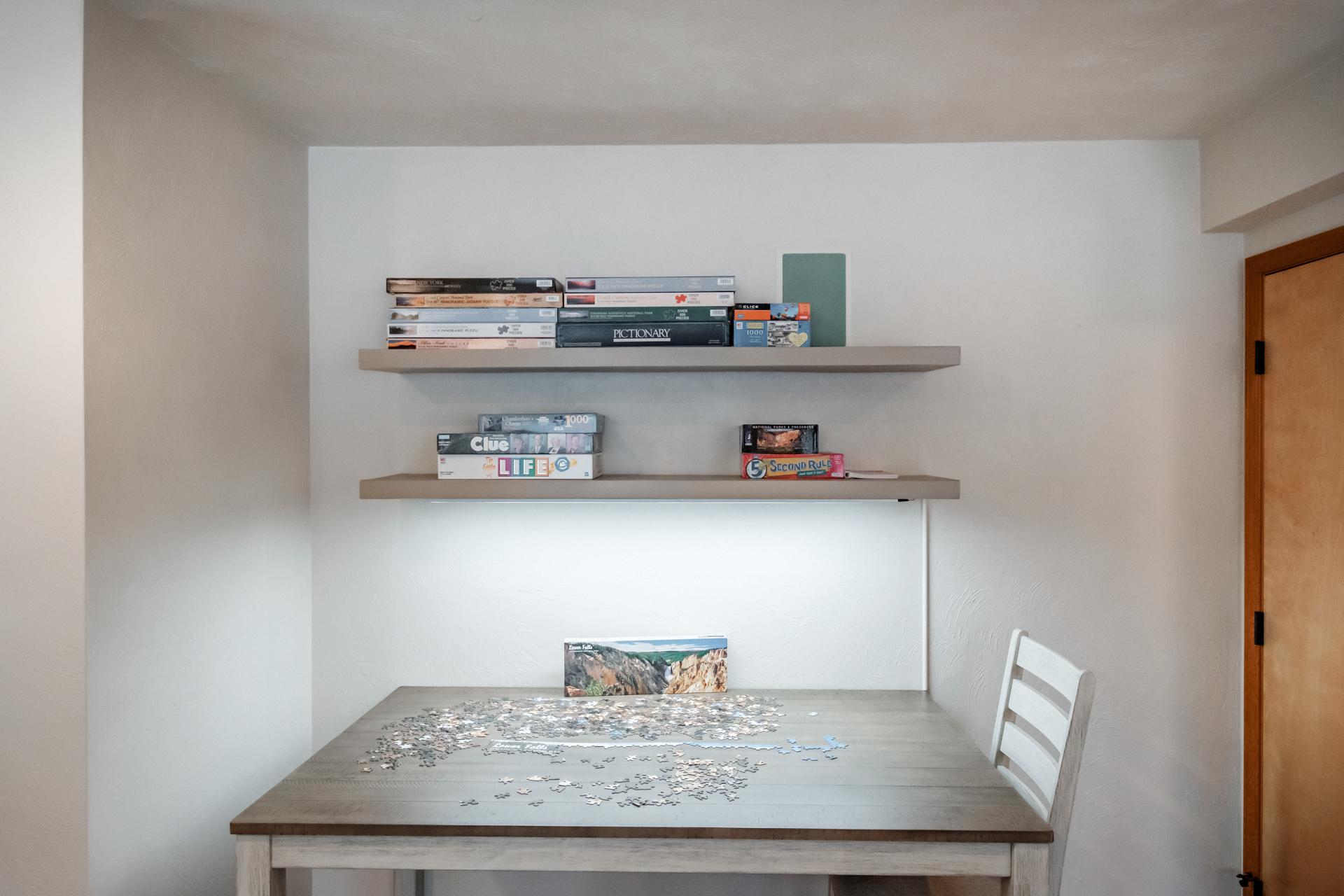 Puzzle table - We always have an interesting puzzle going- Come join in!