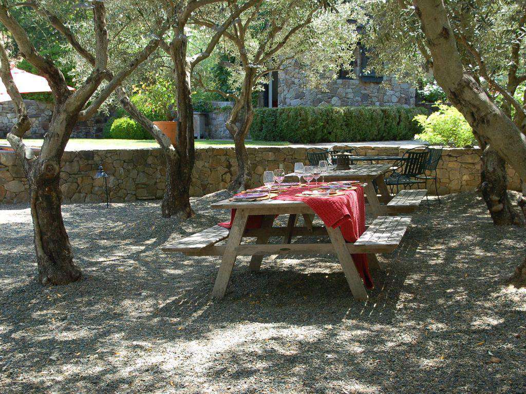 Outdoor picnic area and table