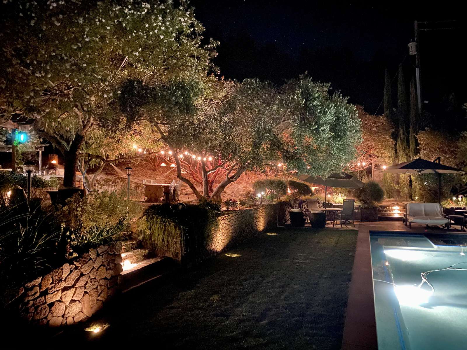 Subtle lighting make evenings at Villa Luba Helena so special