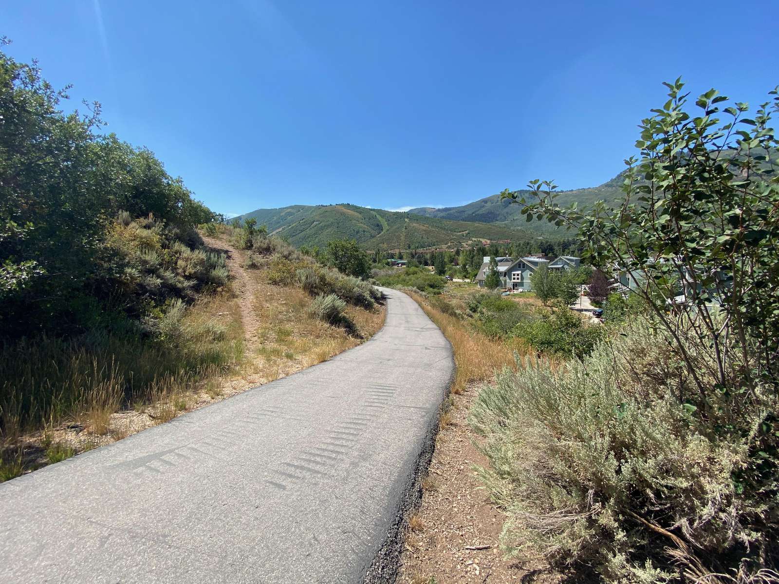 The city bike trail at the top of the street