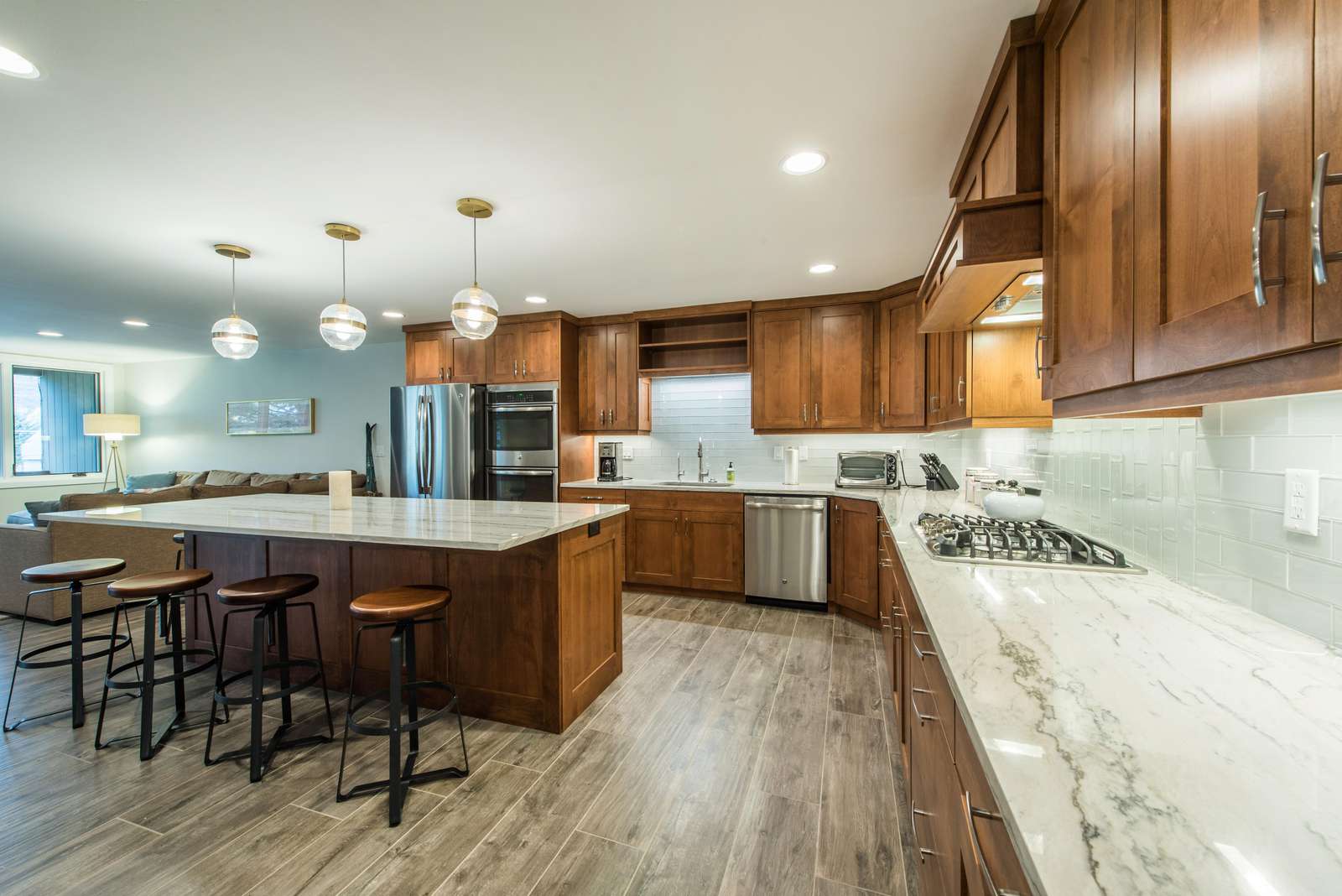Bar seating in addition to dining table