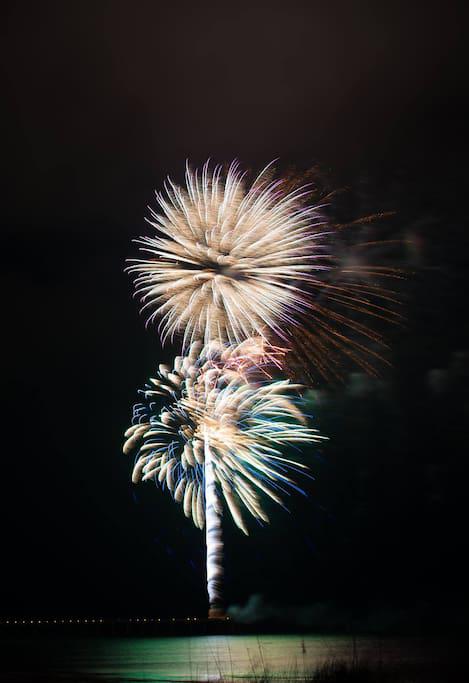 Fireworks on many Holidays at Pier Park