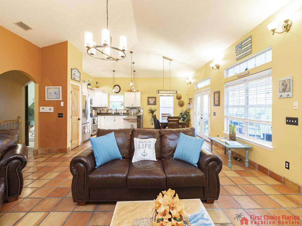 Coastal Hideaway Living Room and Dining Room