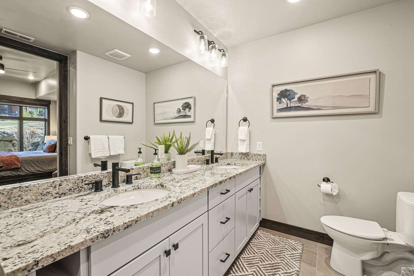 Master bathroom with a double vanity