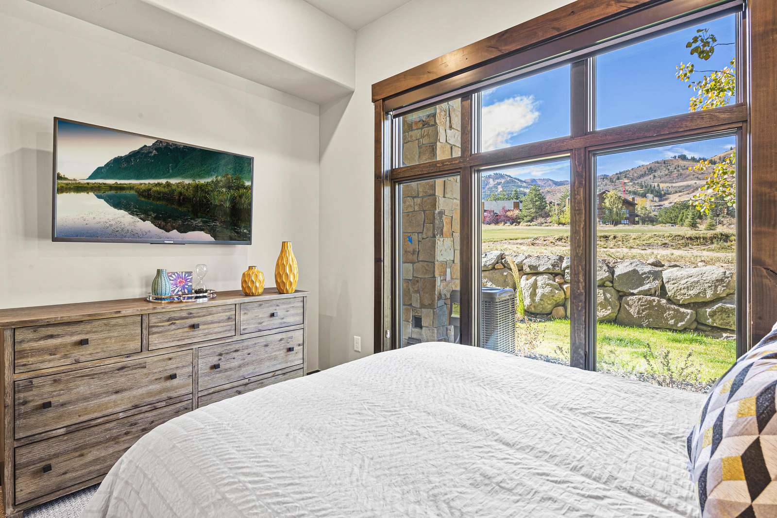 Mountain views from the guest bedroom