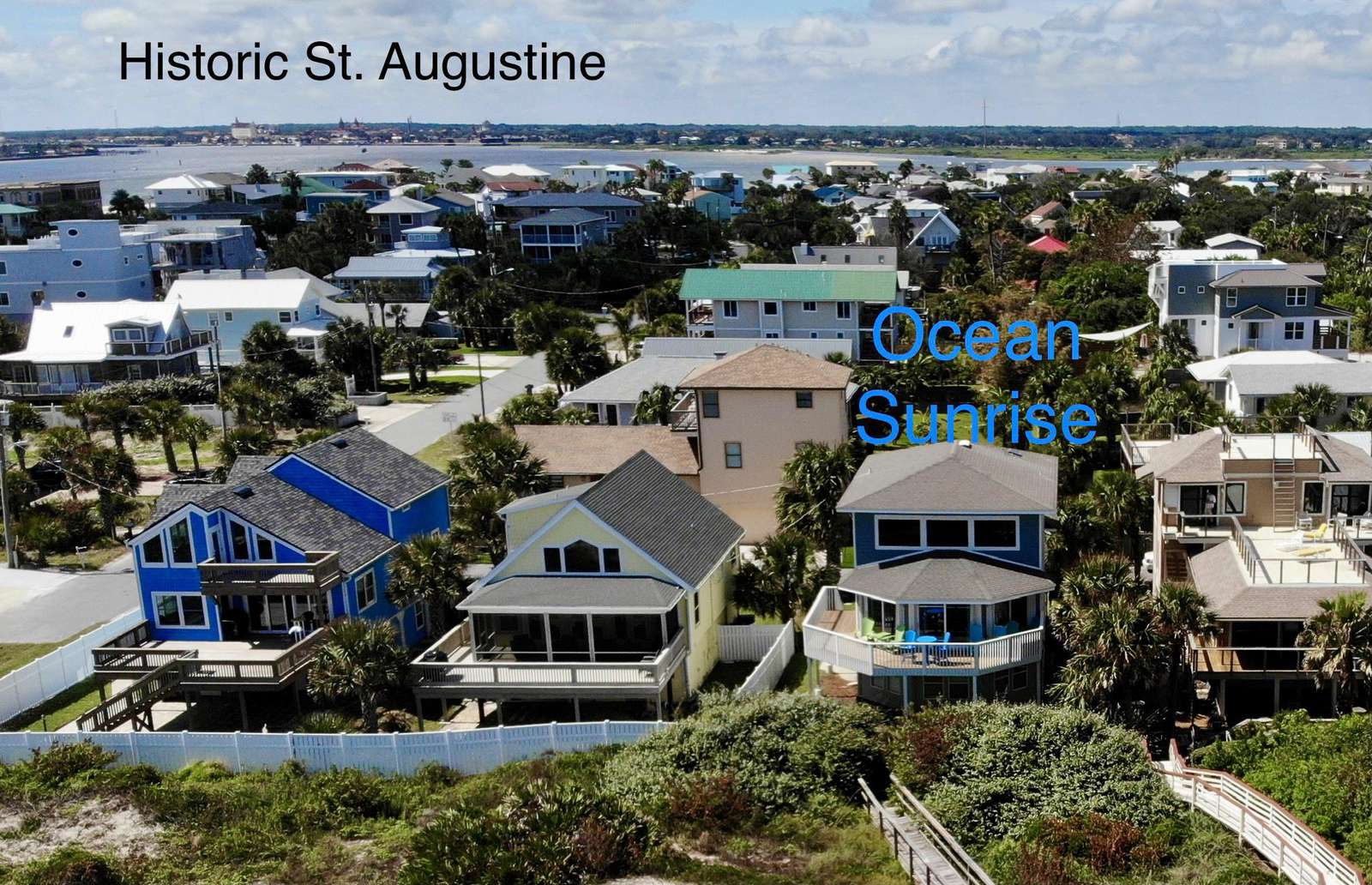 Ocean Sunrise Aerial Neighborhood