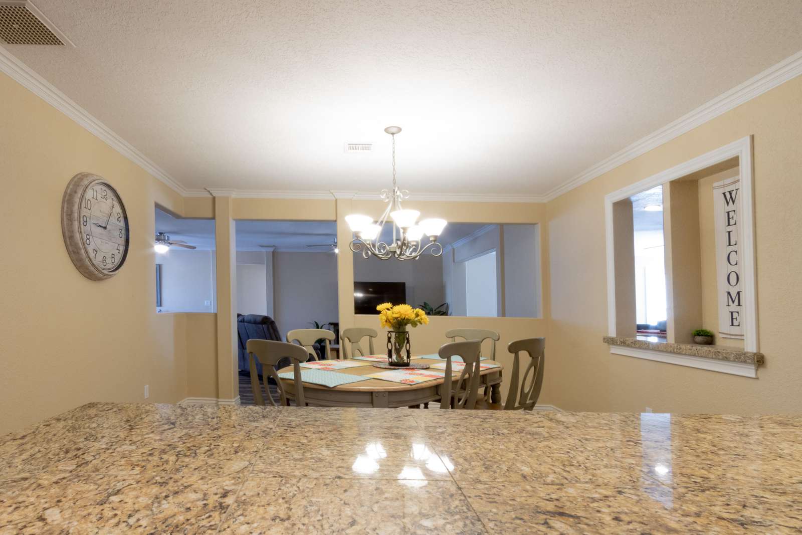 Dining room from kitchen counter top
