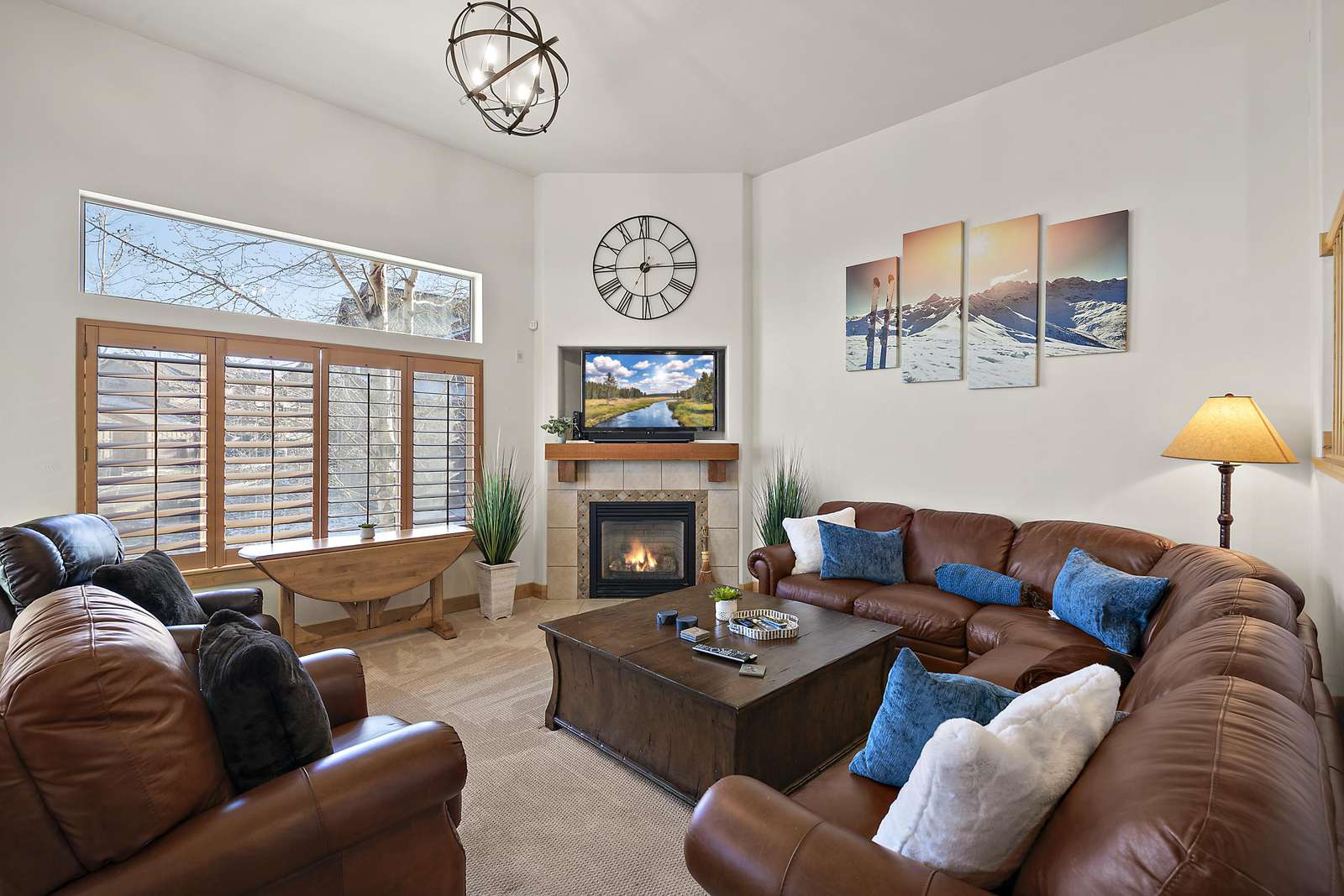 Living area with window views