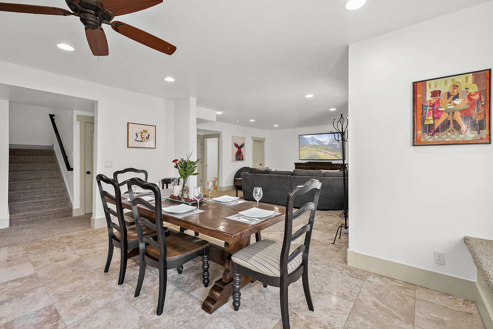 Dining area right next to living room