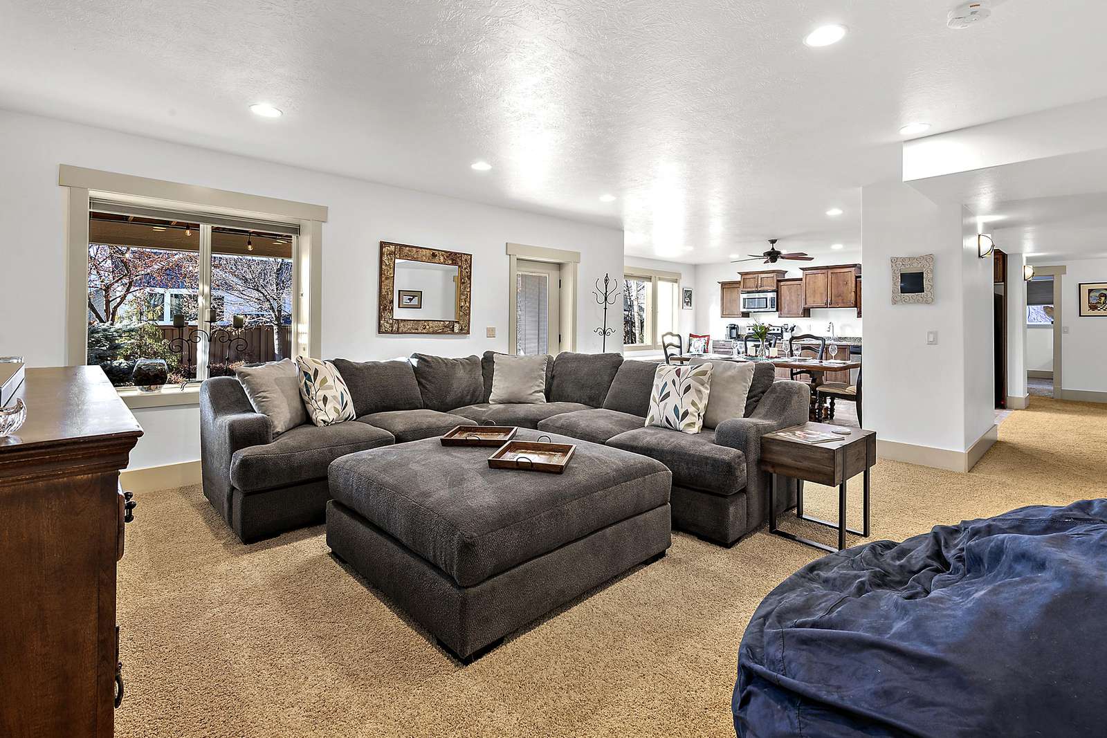 Spacious open living and kitchen