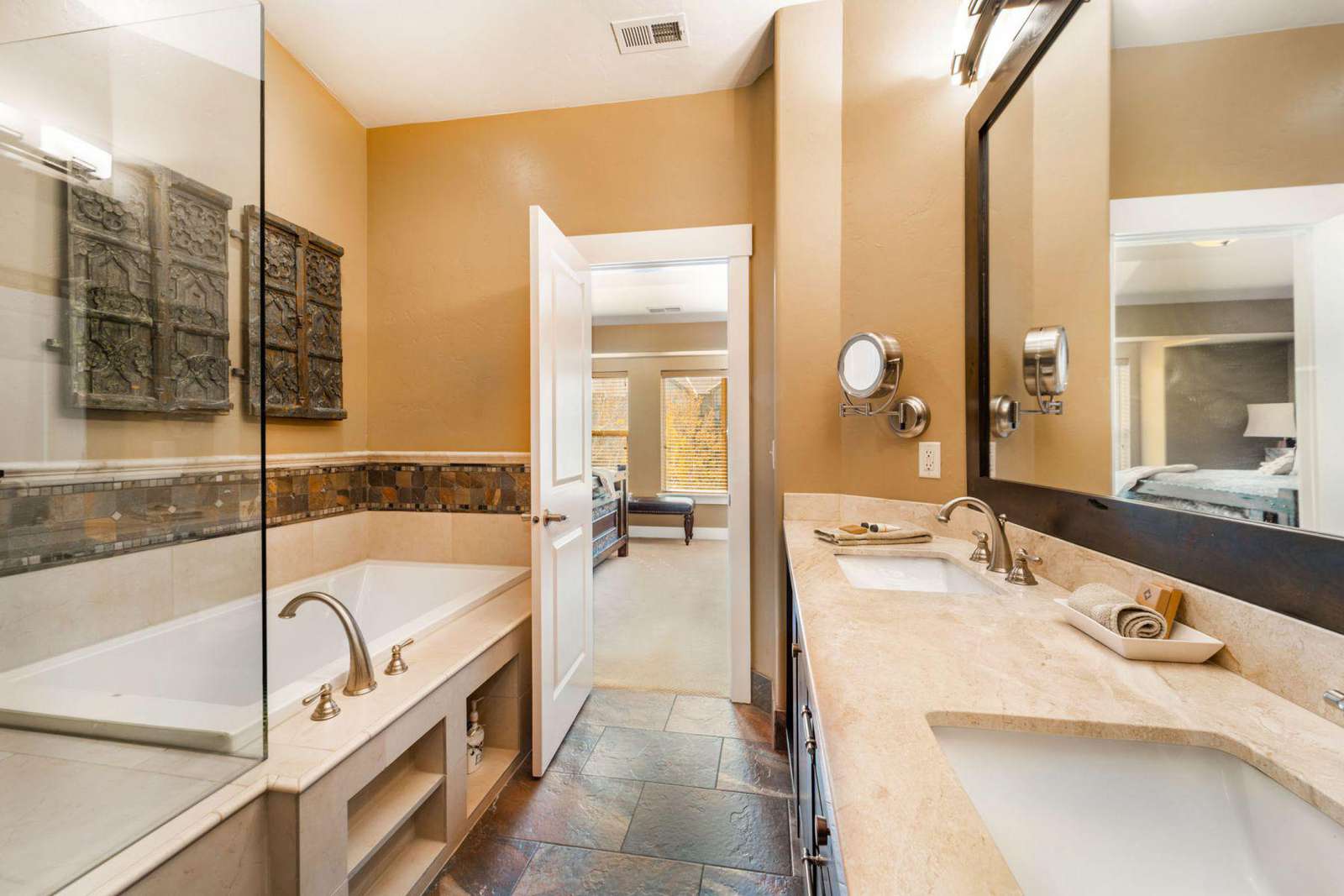 Walk-in shower separate from tub