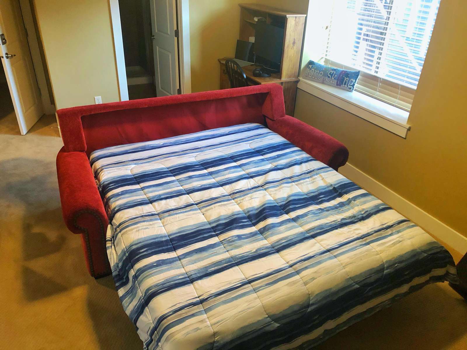 Sofa doubles as a queen sleeper