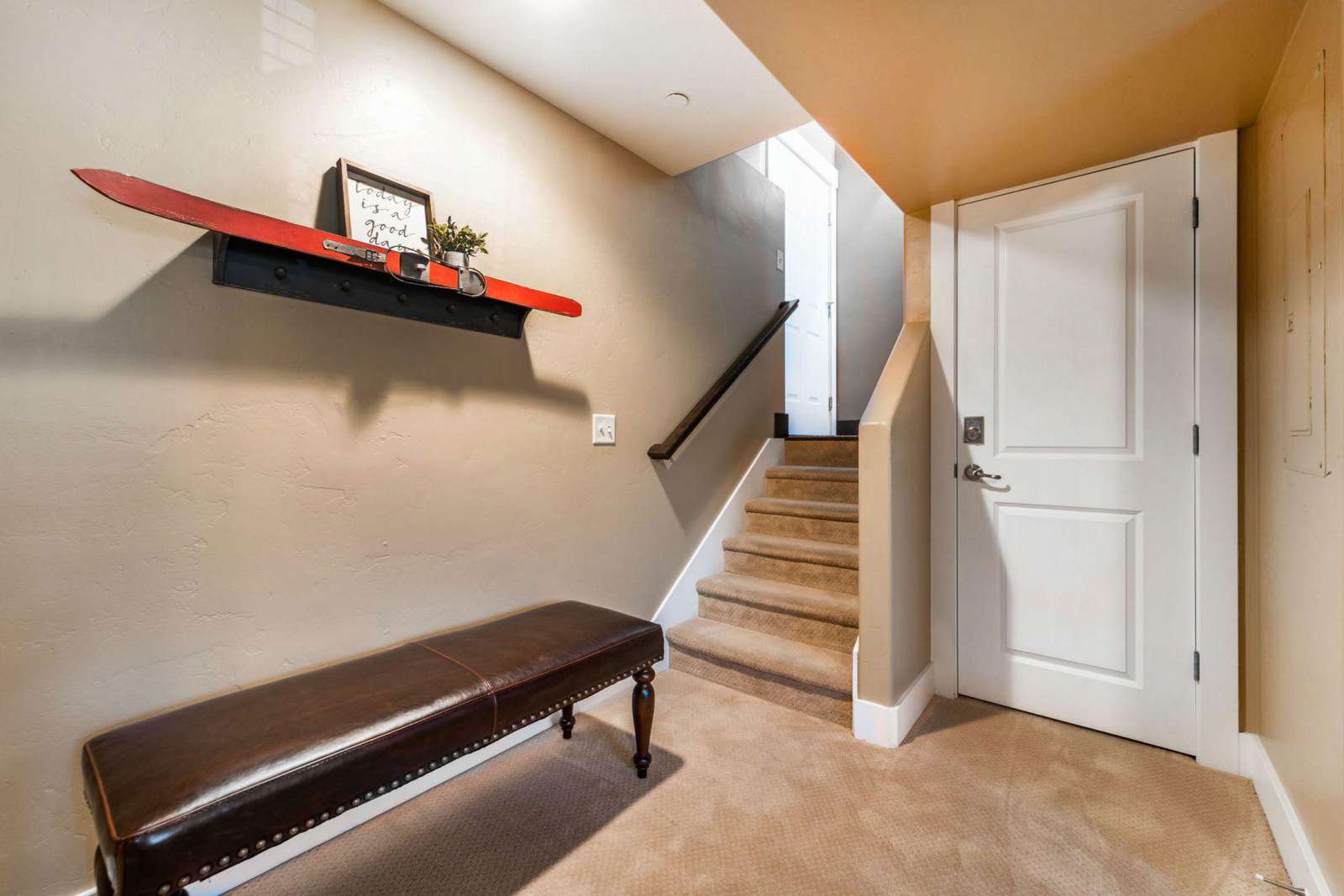 Downstairs hallway next to garage door
